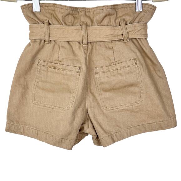 BlankNYC Tan Belted High-Waisted Paperbag Denim Shorts 24 Utility - Picture 7 of 8